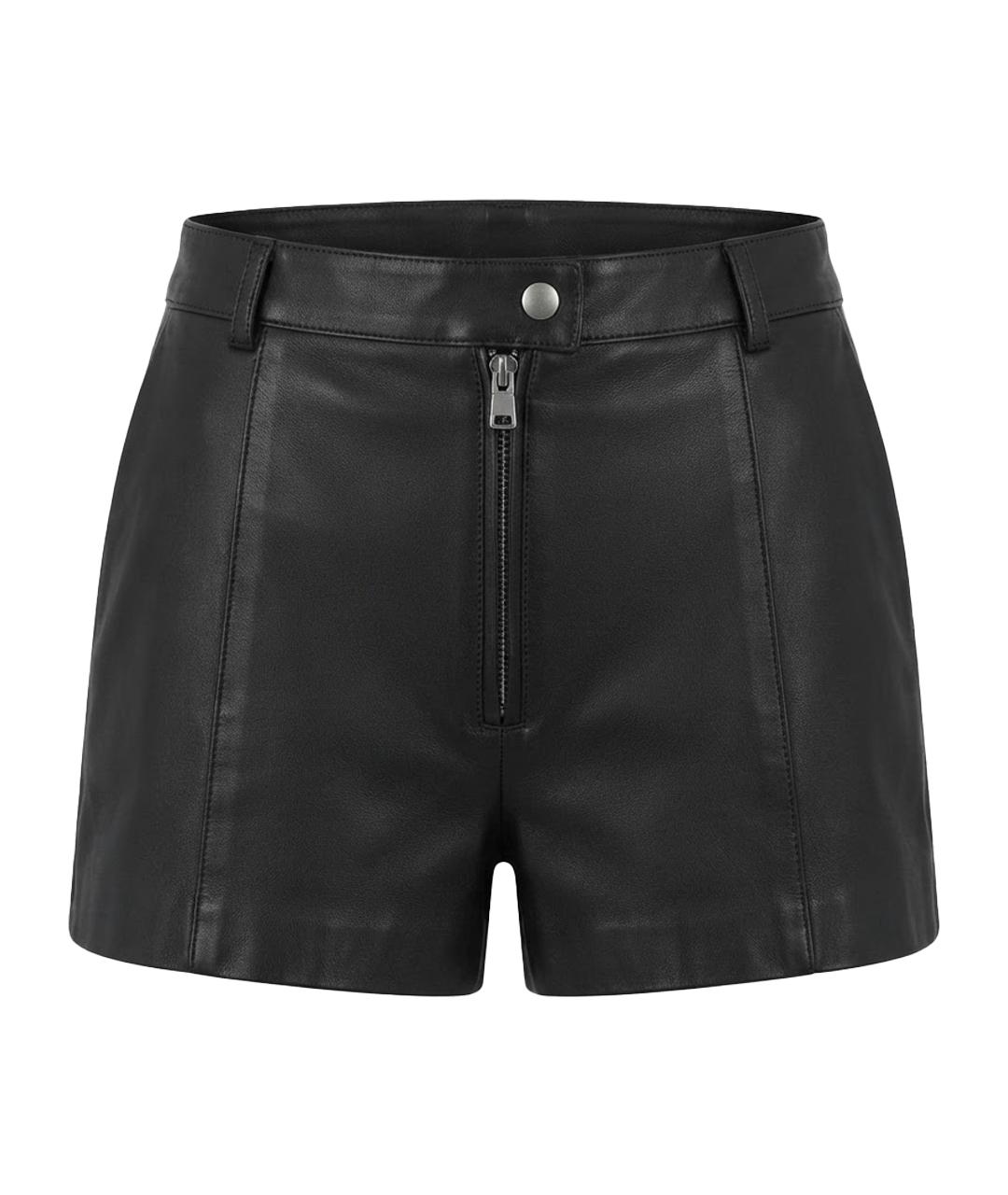 3.1 PHILLIP LIM Черные кожаные шорты, фото 1