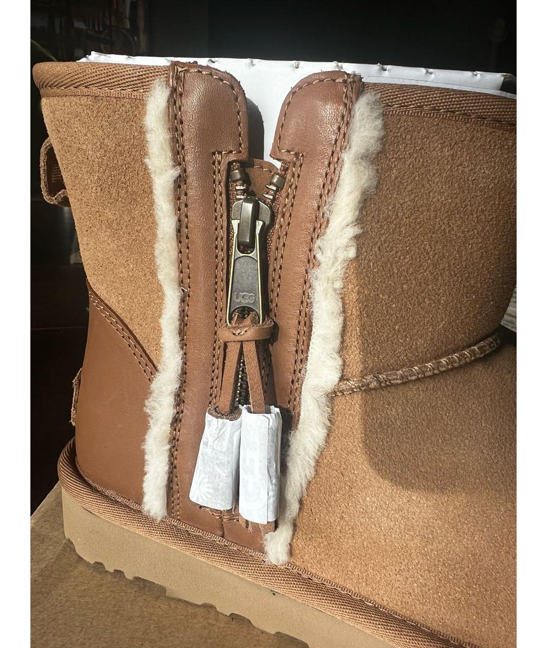 UGG Бежевые замшевые полусапоги, фото 4