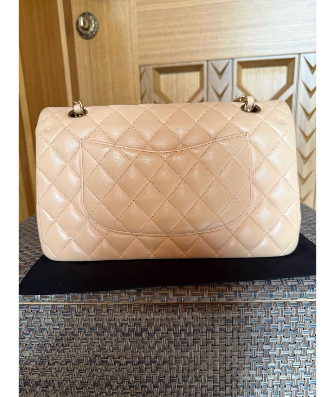 CHANEL Бежевая кожаная сумка через плечо, фото 3