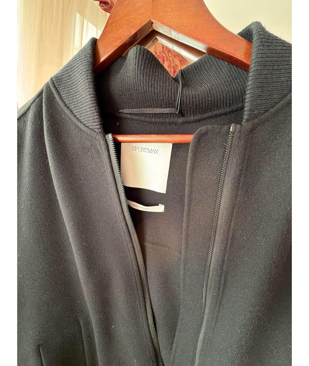 SPORTMAX Черное шерстяное пальто, фото 4