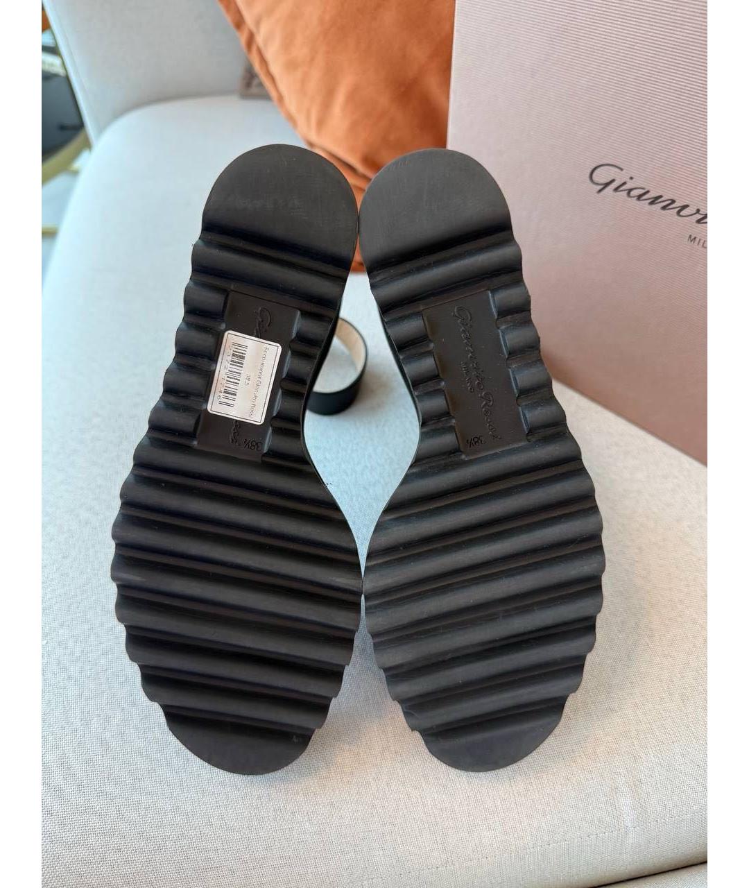 GIANVITO ROSSI Черные кожаные босоножки, фото 5