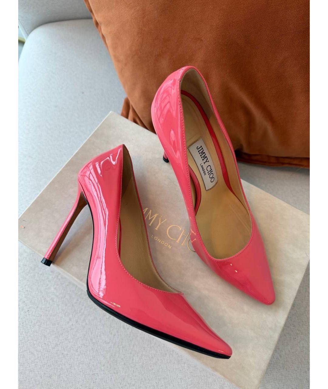 JIMMY CHOO Розовые туфли из лакированной кожи, фото 9