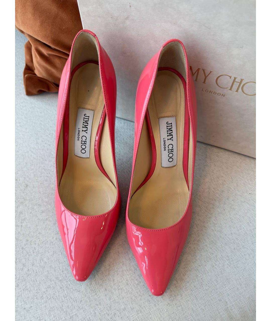 JIMMY CHOO Розовые туфли из лакированной кожи, фото 8