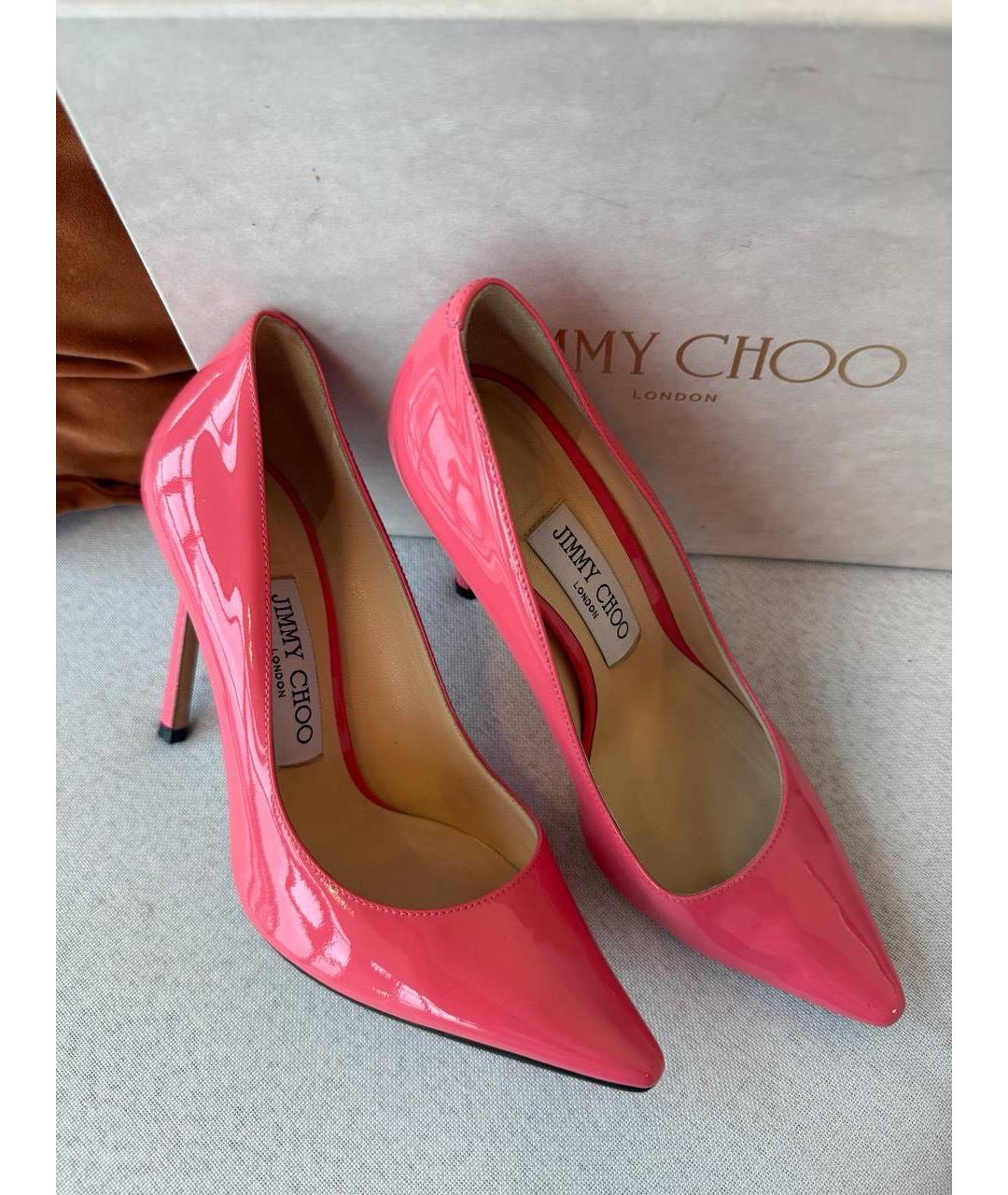 JIMMY CHOO Розовые туфли из лакированной кожи, фото 7
