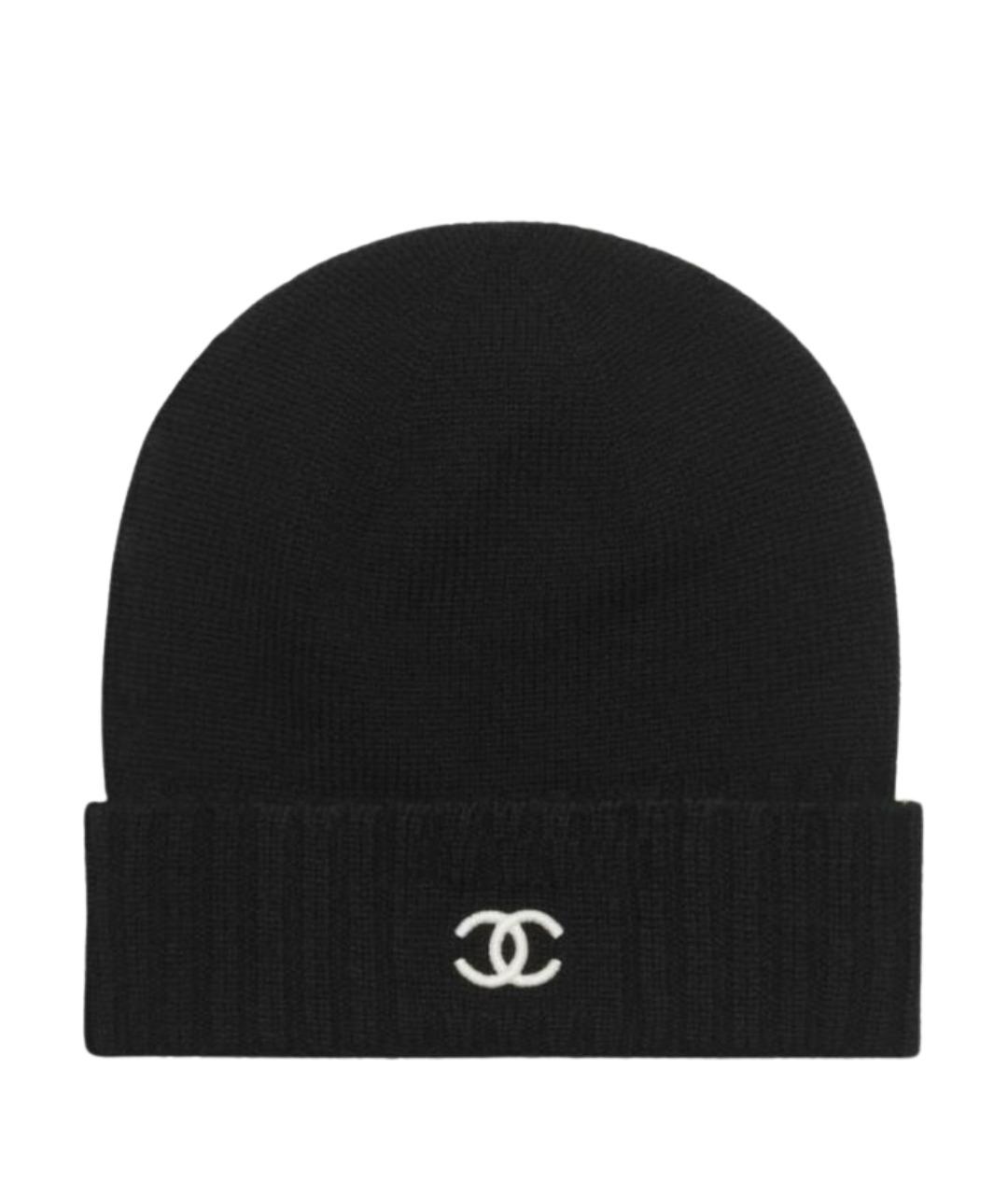 CHANEL Черная кашемировая шапка, фото 1