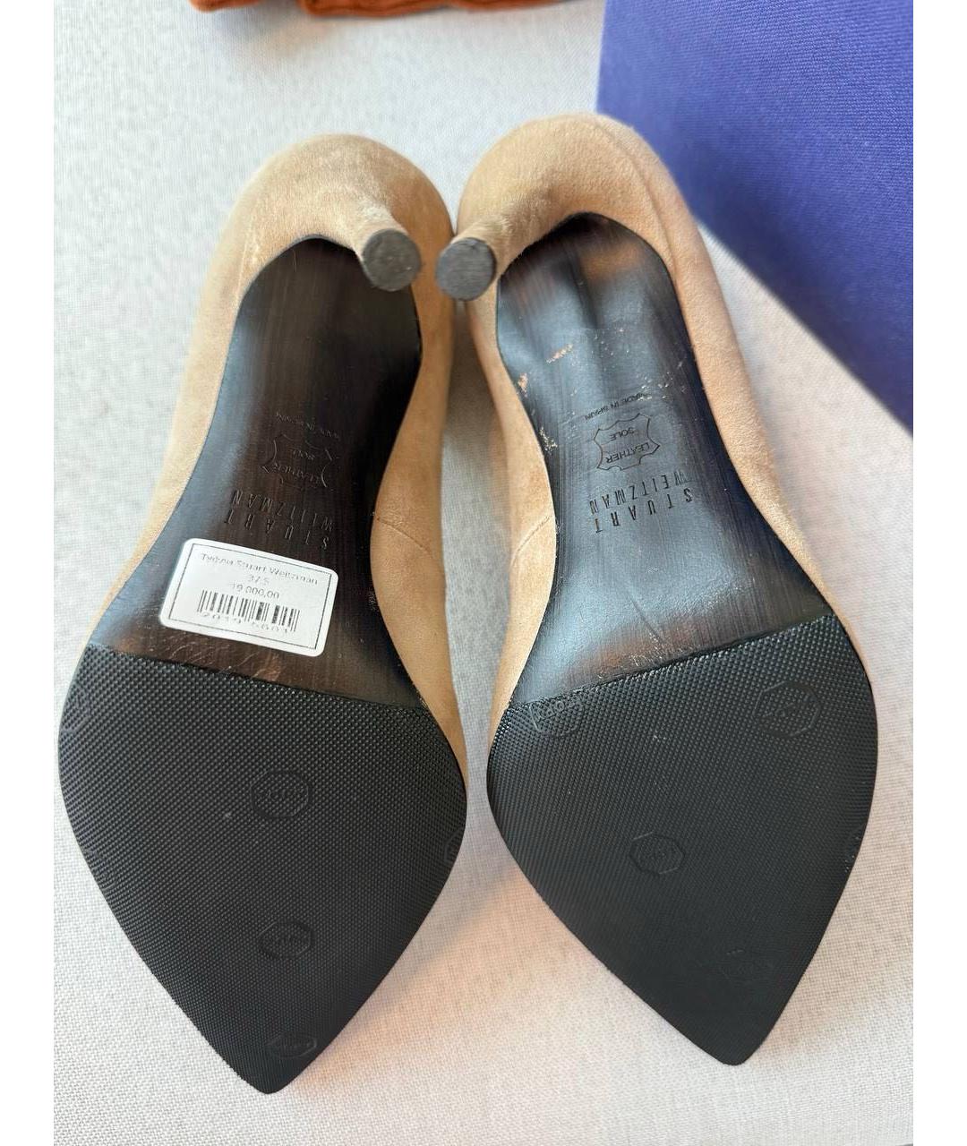 STUART WEITZMAN Бежевые замшевые туфли, фото 3