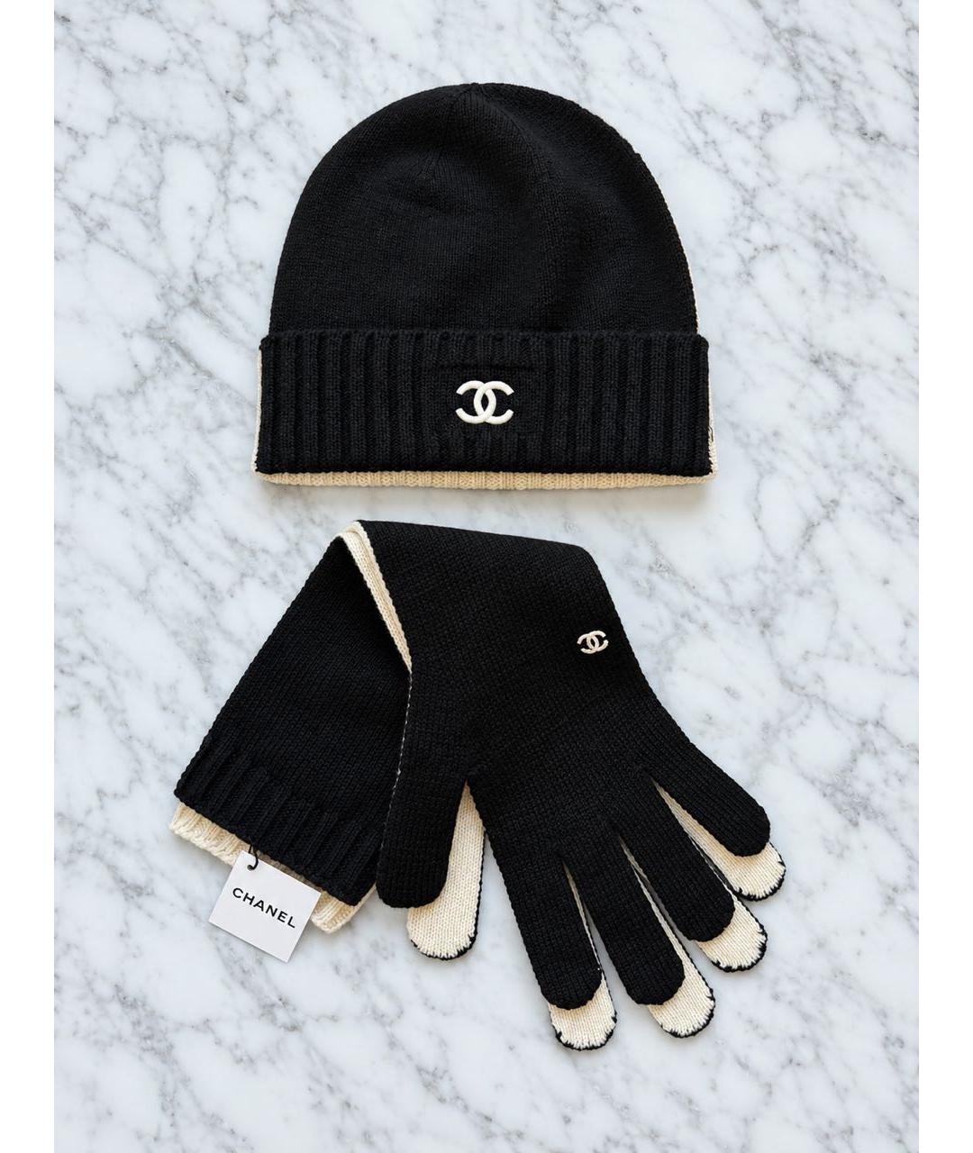 CHANEL Черные кашемировые перчатки, фото 2