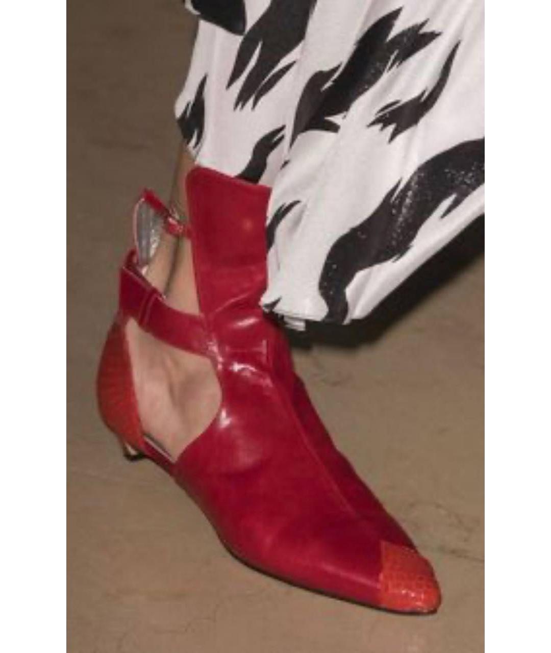 GIVENCHY Красные кожаные полусапоги, фото 4