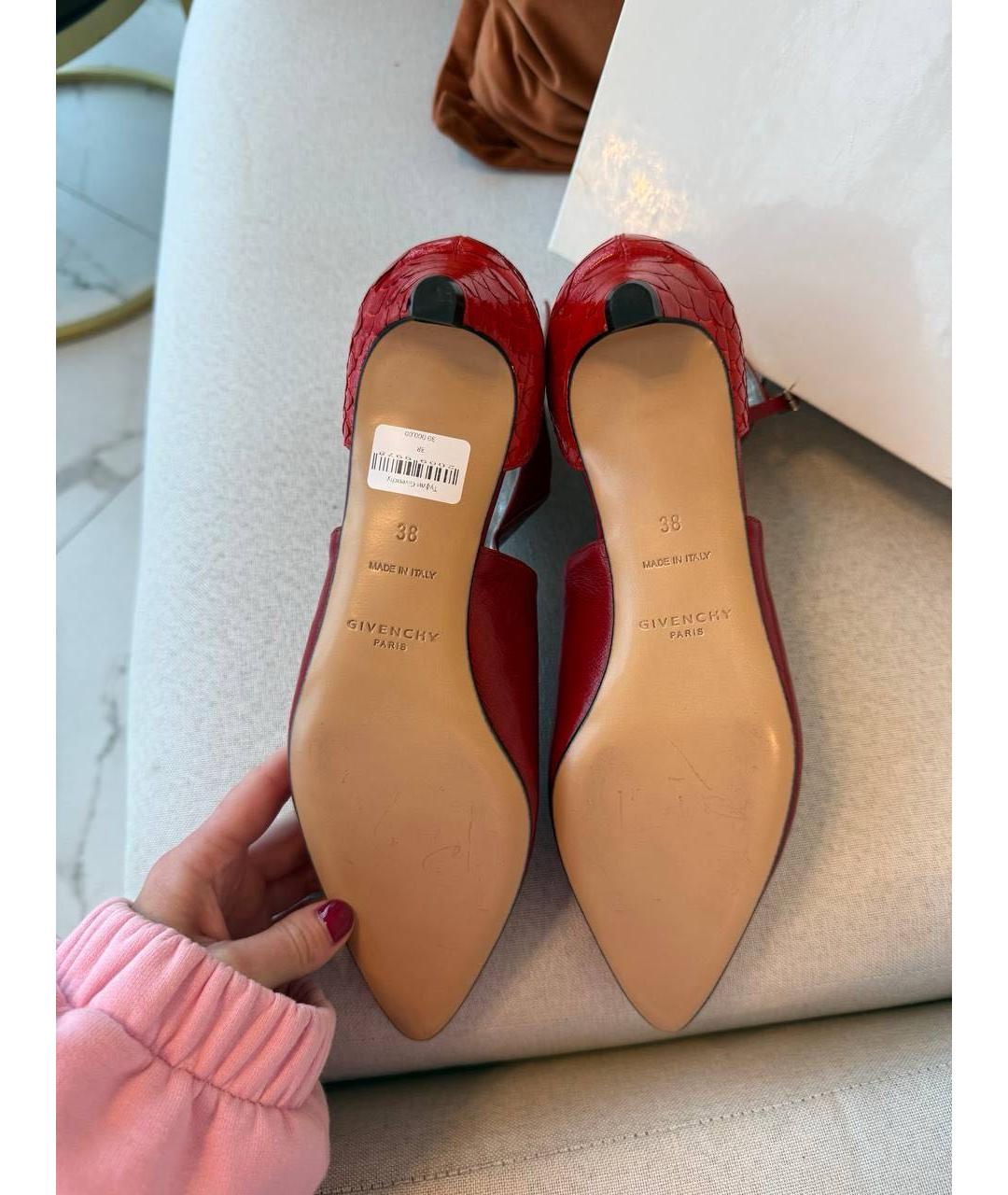 GIVENCHY Красные кожаные полусапоги, фото 5