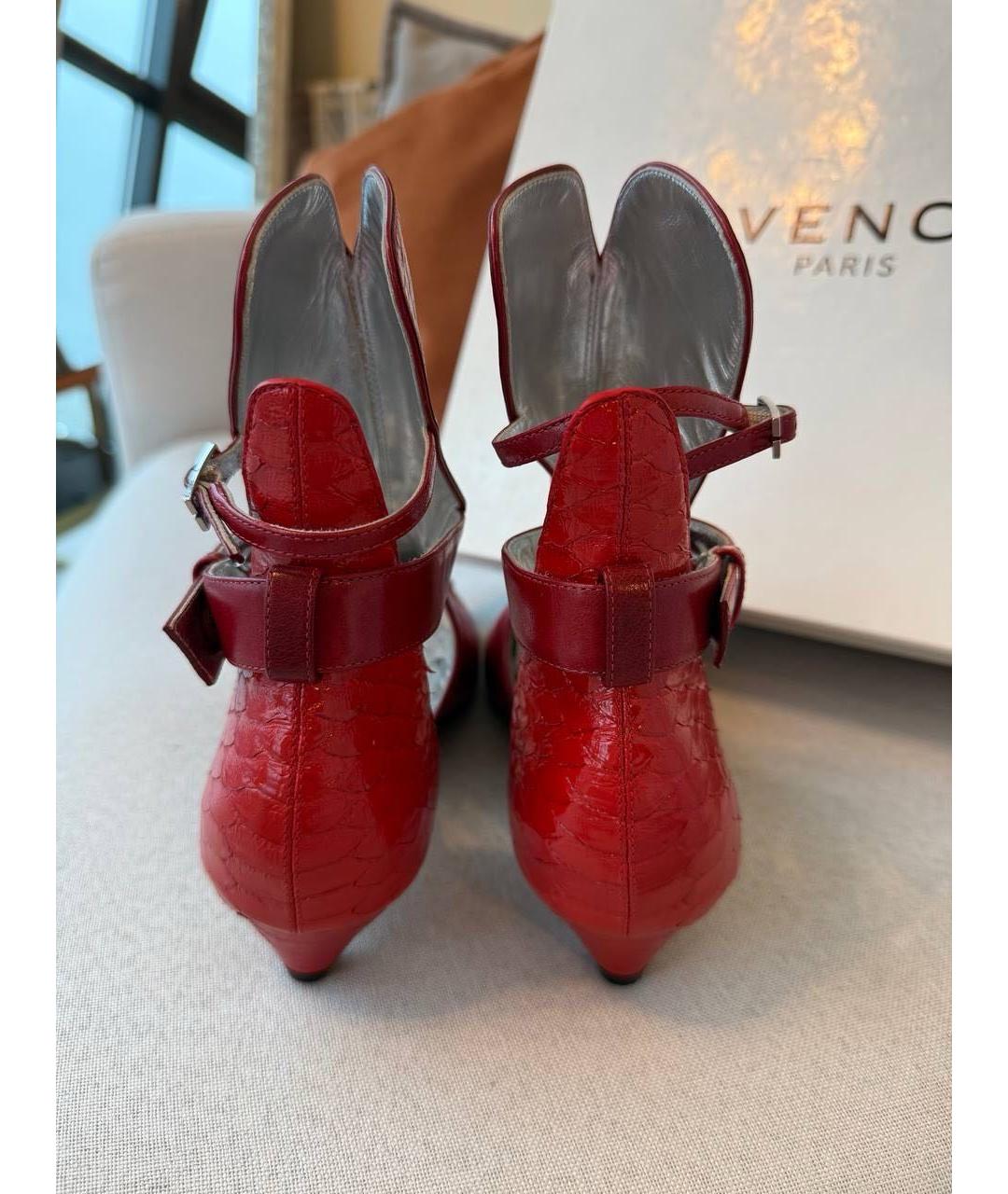 GIVENCHY Красные кожаные полусапоги, фото 3