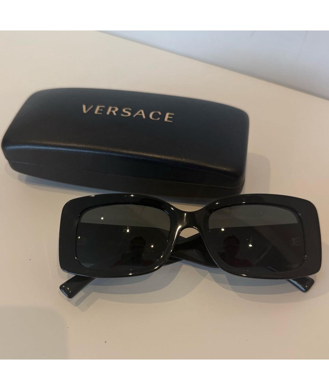 VERSACE Черные пластиковые солнцезащитные очки, фото 6
