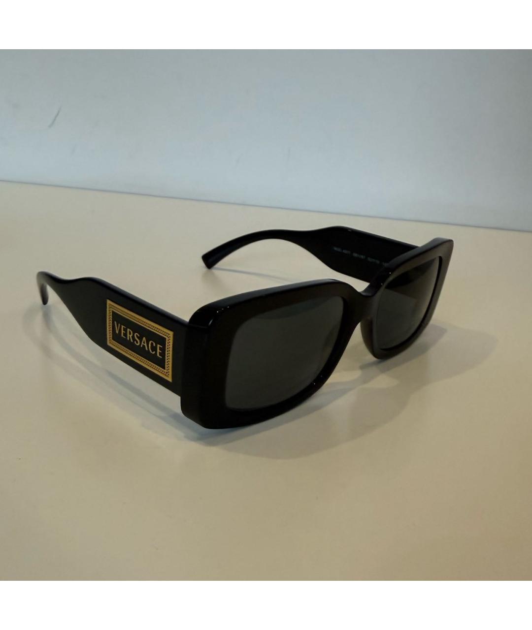 VERSACE Черные пластиковые солнцезащитные очки, фото 5