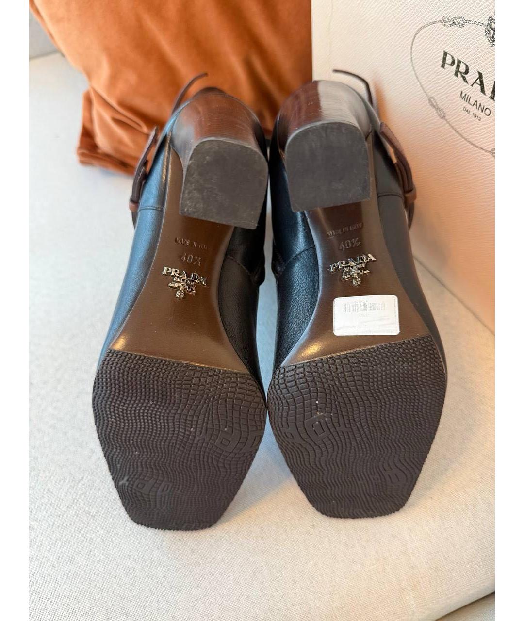 PRADA Коричневые кожаные полусапоги, фото 4