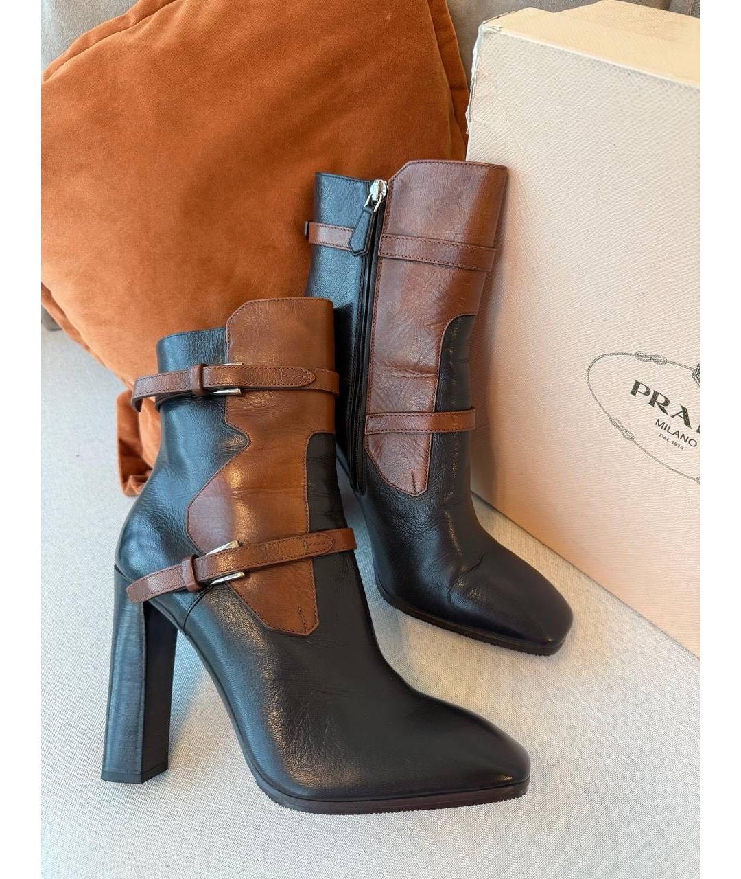 PRADA Коричневые кожаные полусапоги, фото 5
