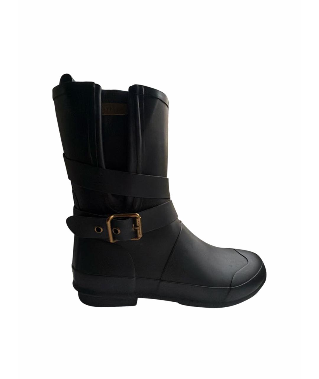 BURBERRY Черные резиновые сапоги, фото 1