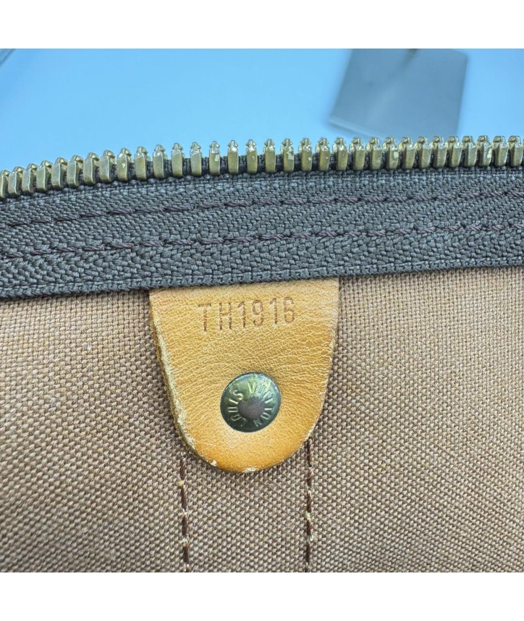 LOUIS VUITTON Коричневая дорожная/спортивная сумка из канвы, фото 7