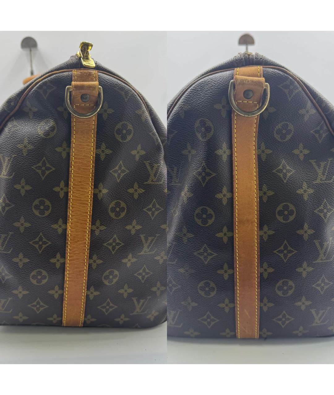 LOUIS VUITTON Коричневая дорожная/спортивная сумка из канвы, фото 5