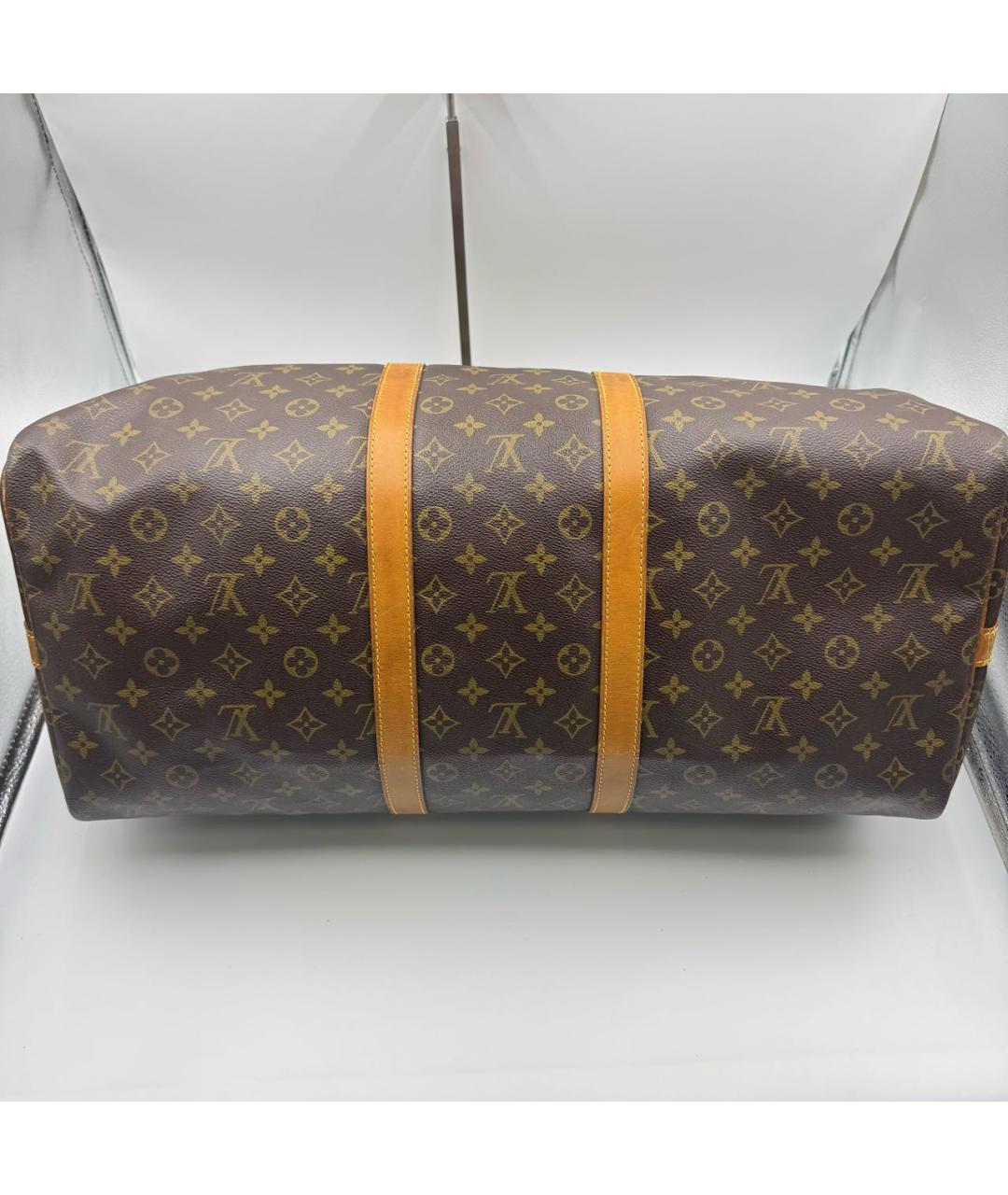 LOUIS VUITTON Коричневая дорожная/спортивная сумка из канвы, фото 3