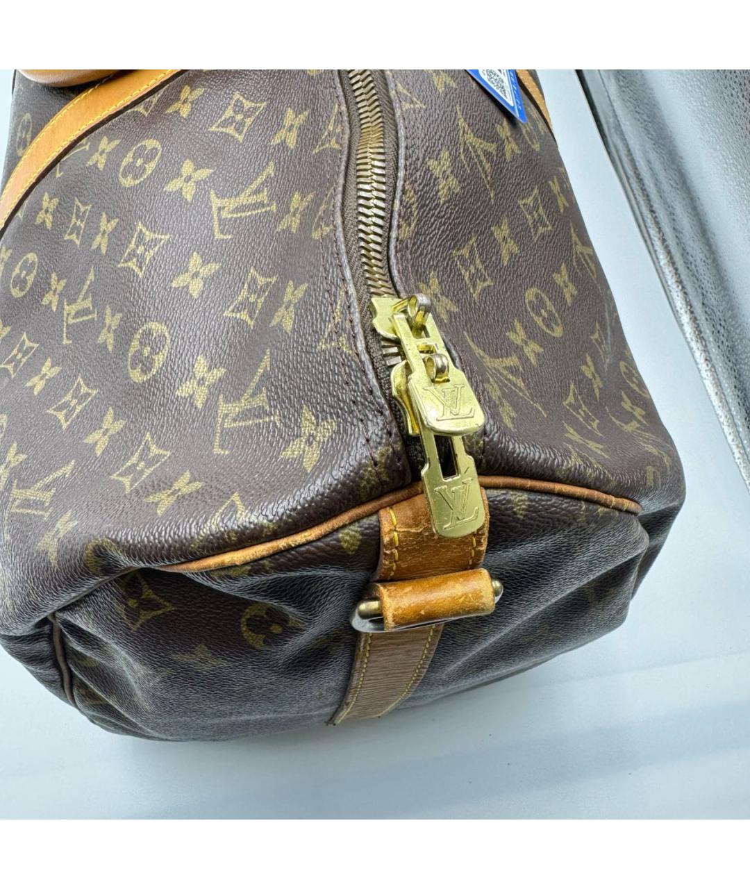 LOUIS VUITTON Коричневая дорожная/спортивная сумка из канвы, фото 6