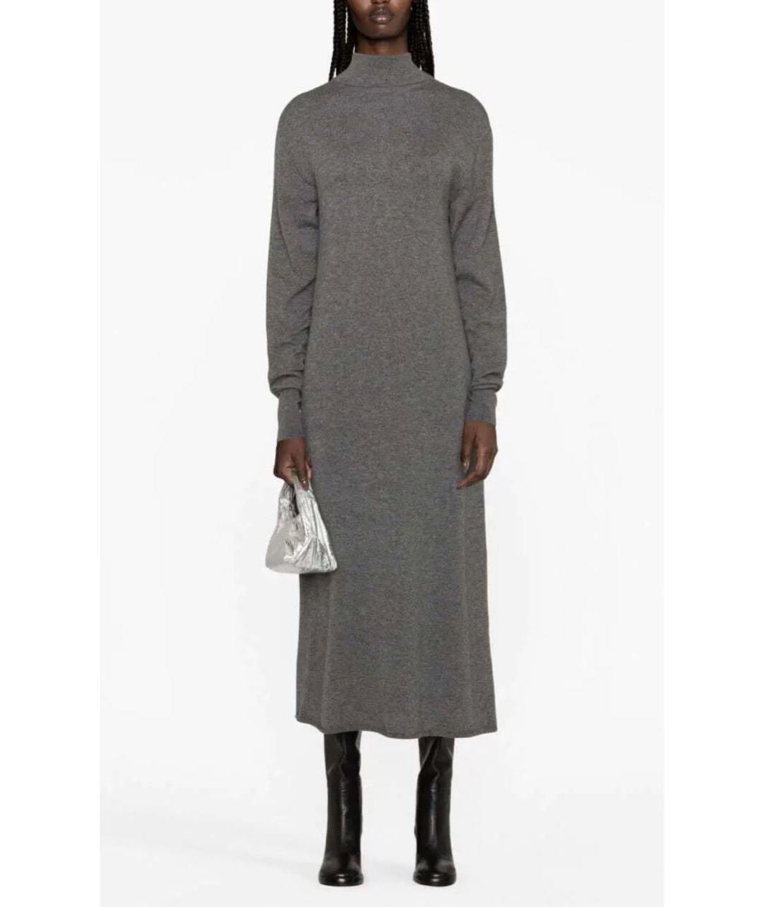 JIL SANDER Серое кашемировое платье, фото 4