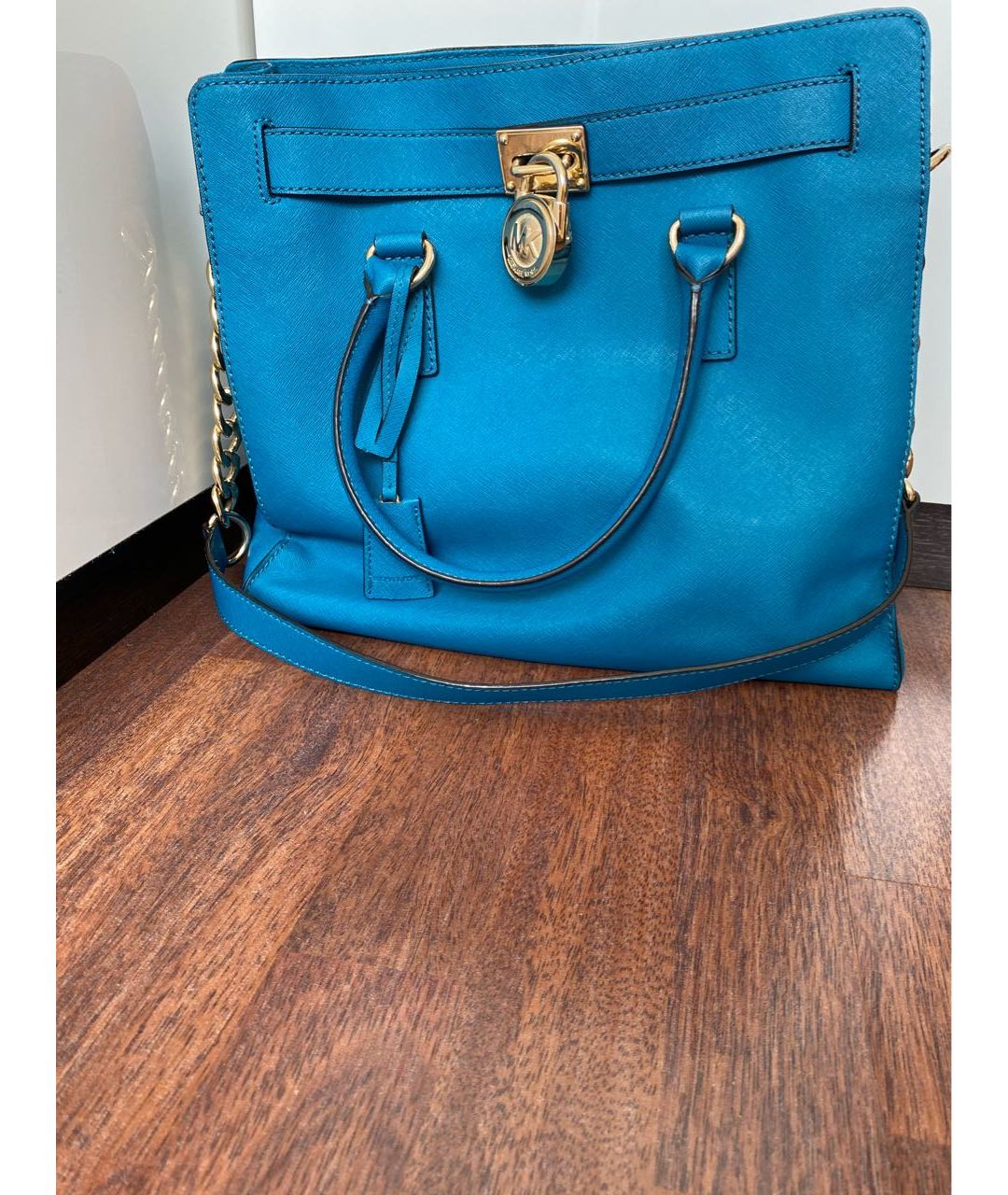MICHAEL KORS Синяя сумка тоут из искусственной кожи, фото 9