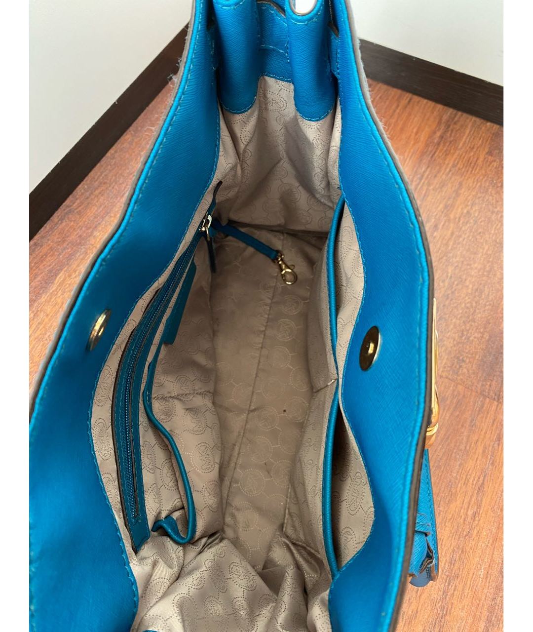 MICHAEL KORS Синяя сумка тоут из искусственной кожи, фото 4