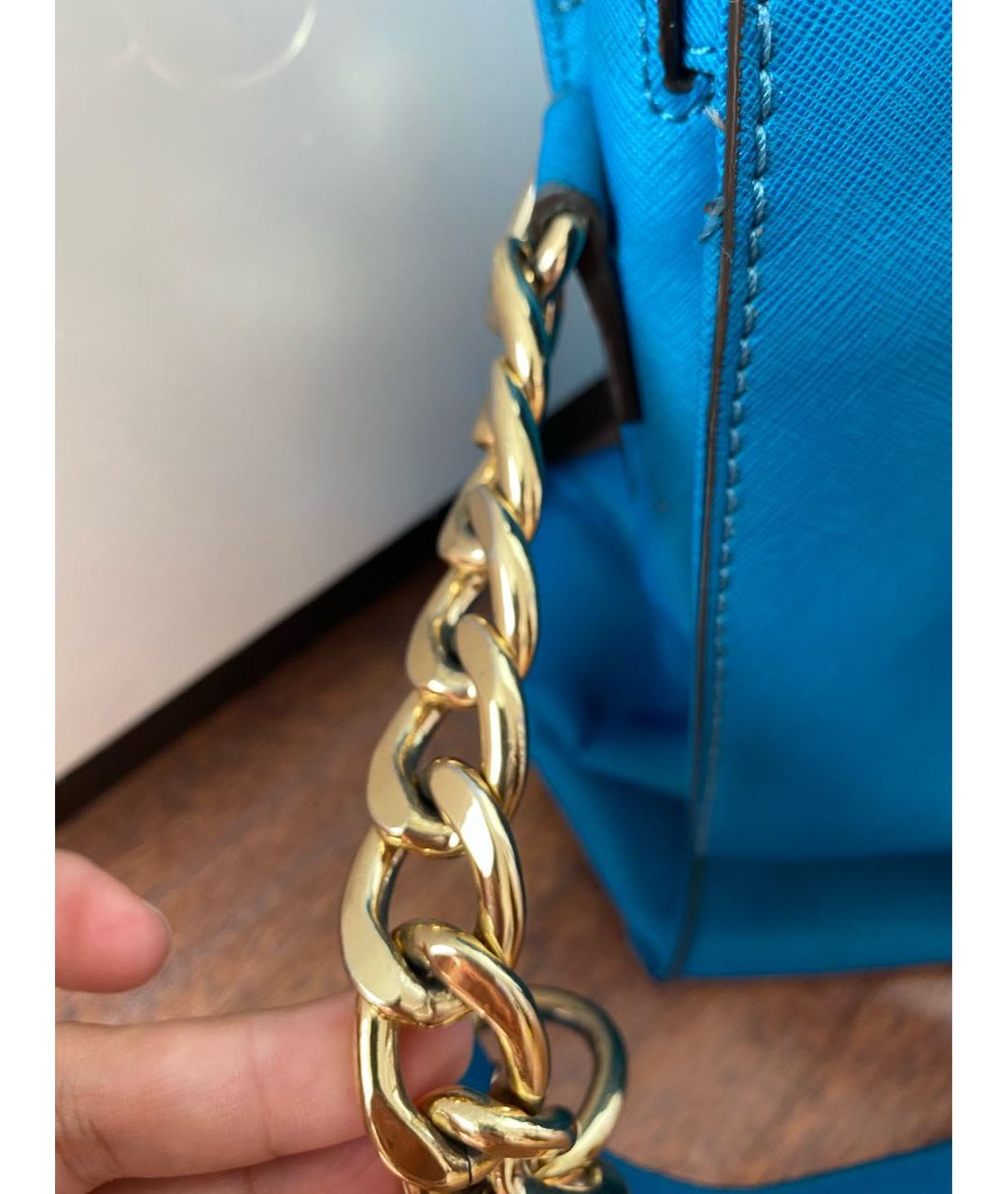 MICHAEL KORS Синяя сумка тоут из искусственной кожи, фото 6