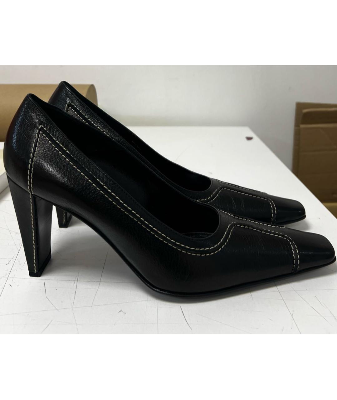 CELINE Черные кожаные туфли, фото 6