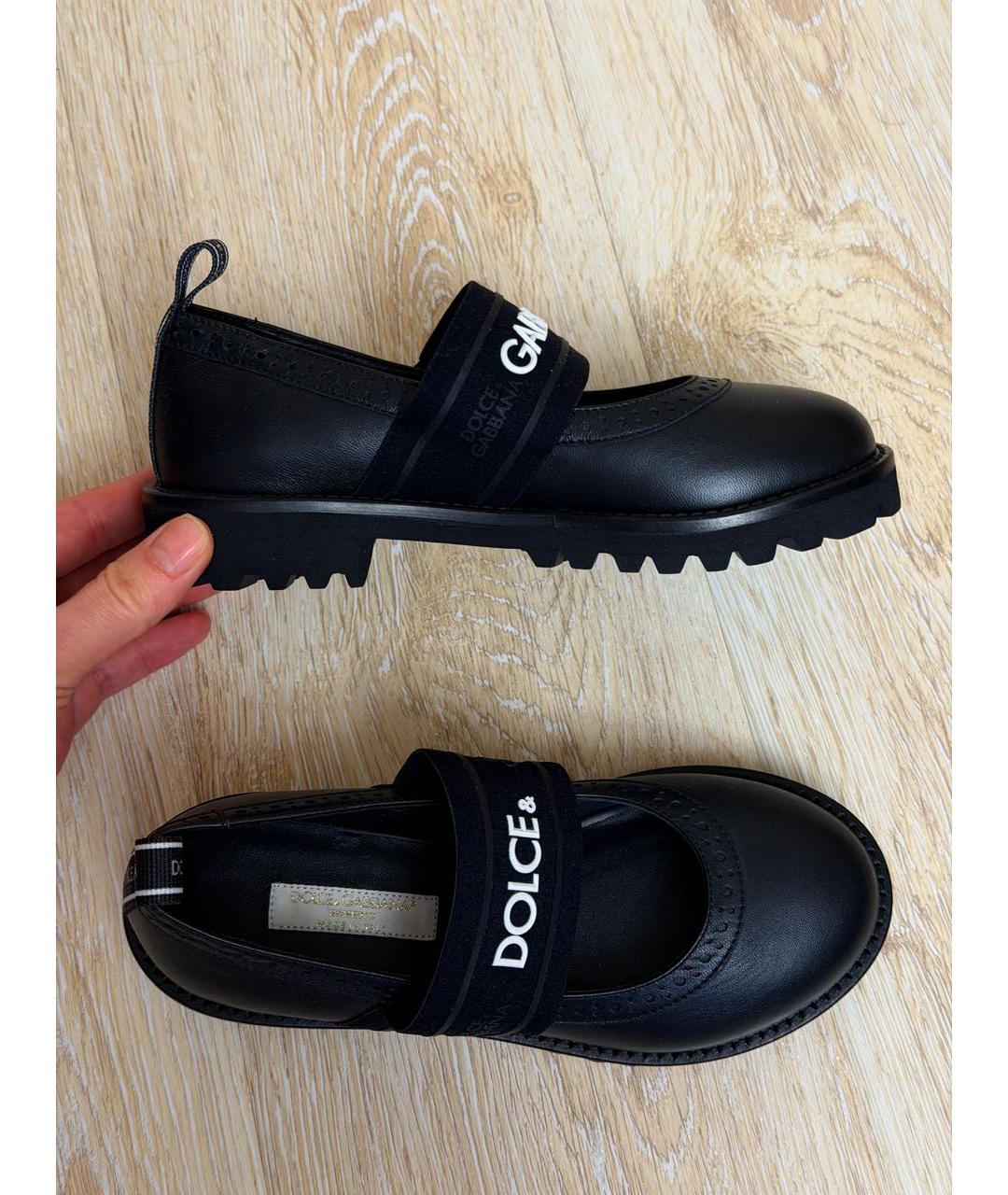 DOLCE&GABBANA Черные кожаные туфли, фото 4