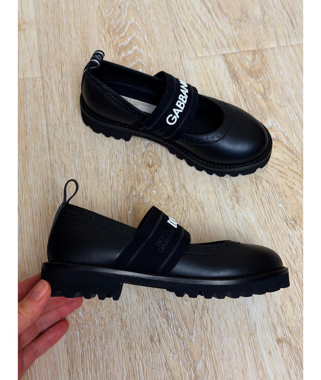DOLCE&GABBANA Черные кожаные туфли, фото 3