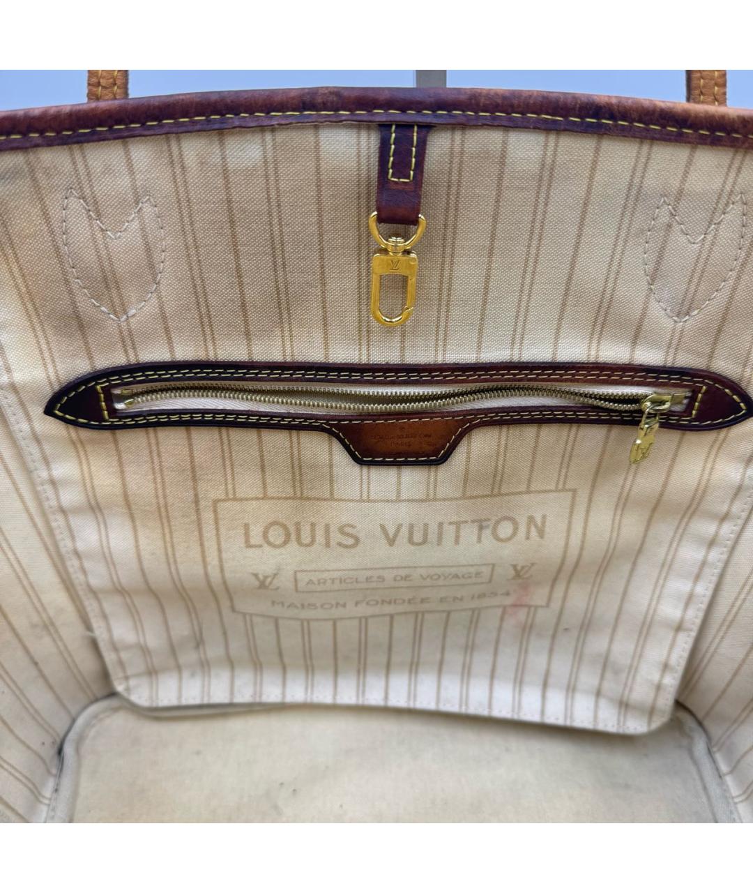 LOUIS VUITTON Белая сумка тоут из канвы, фото 4