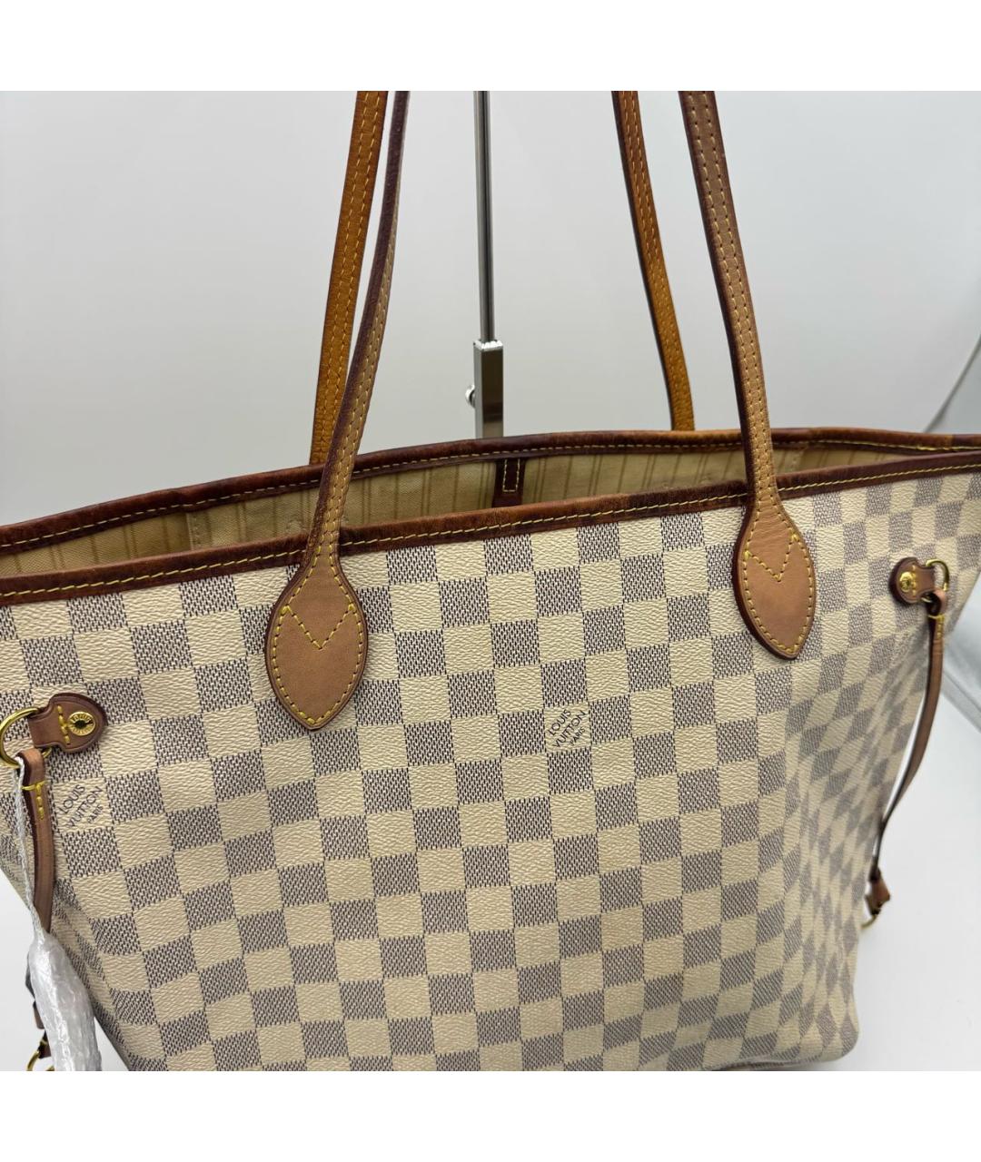LOUIS VUITTON Белая сумка тоут из канвы, фото 3