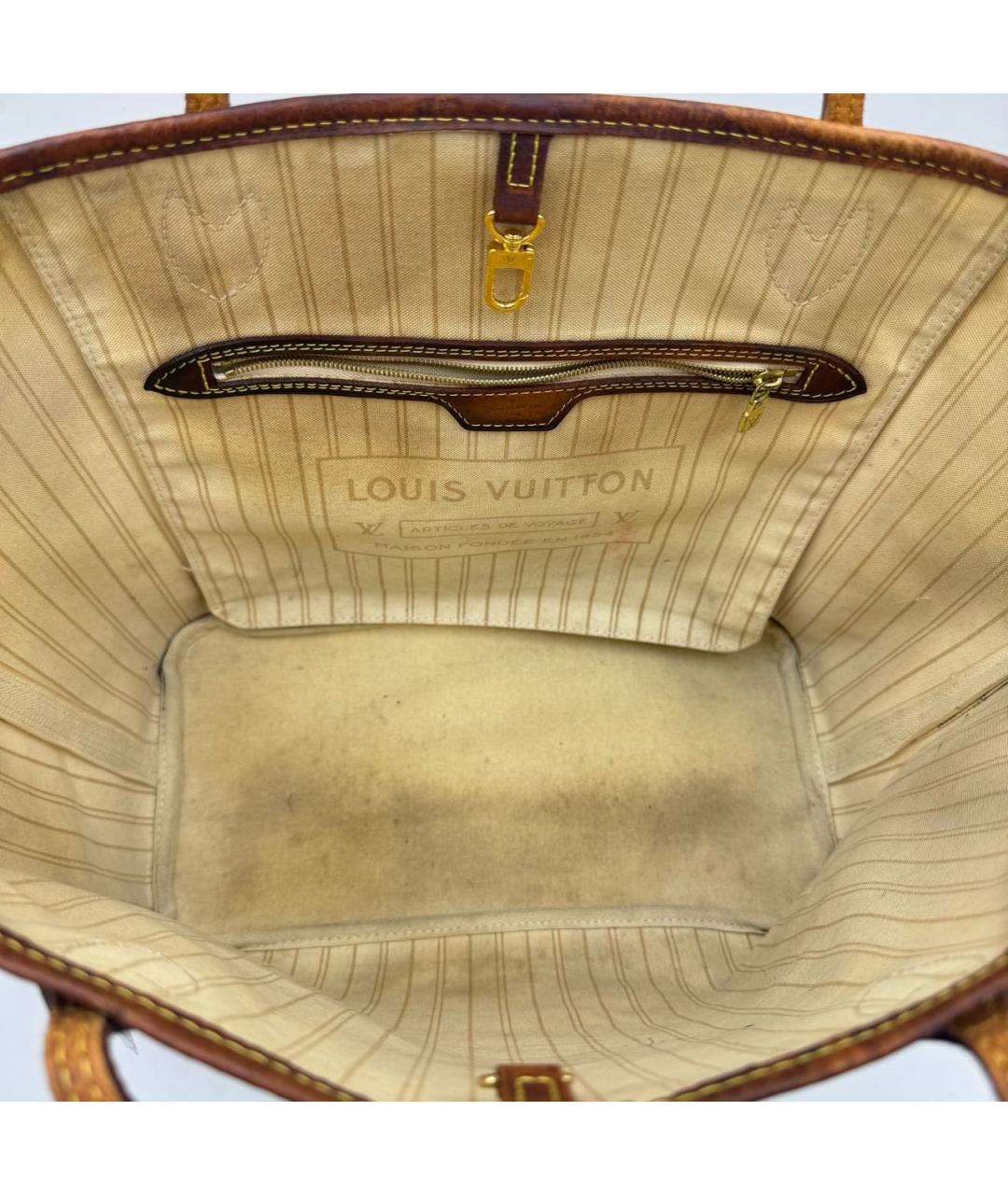 LOUIS VUITTON Белая сумка тоут из канвы, фото 5
