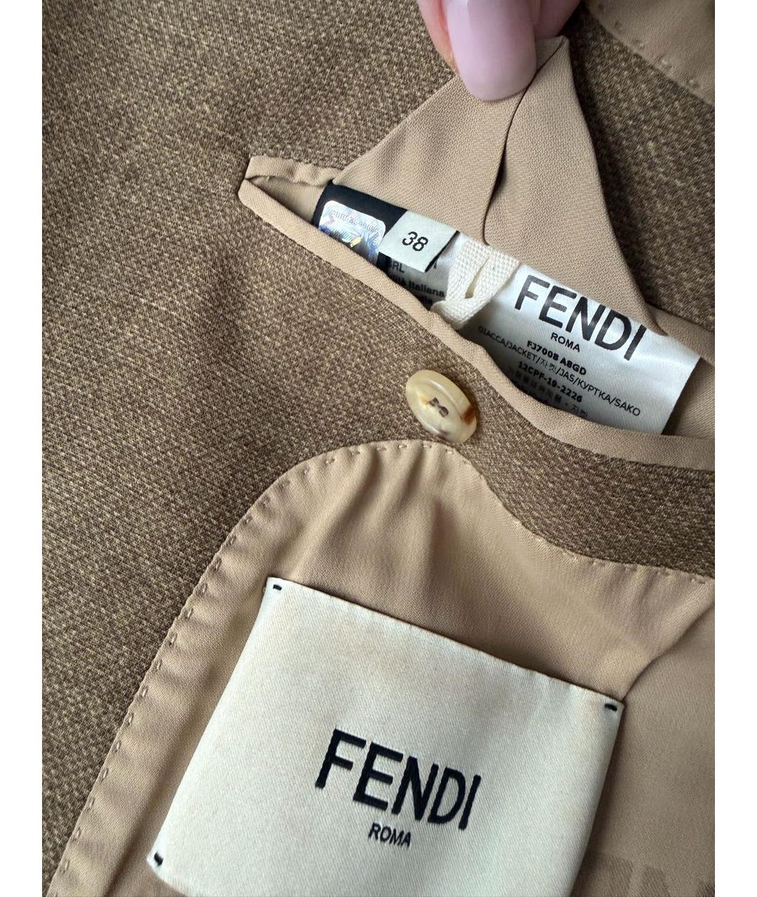 FENDI Коричневый костюм с юбками, фото 5