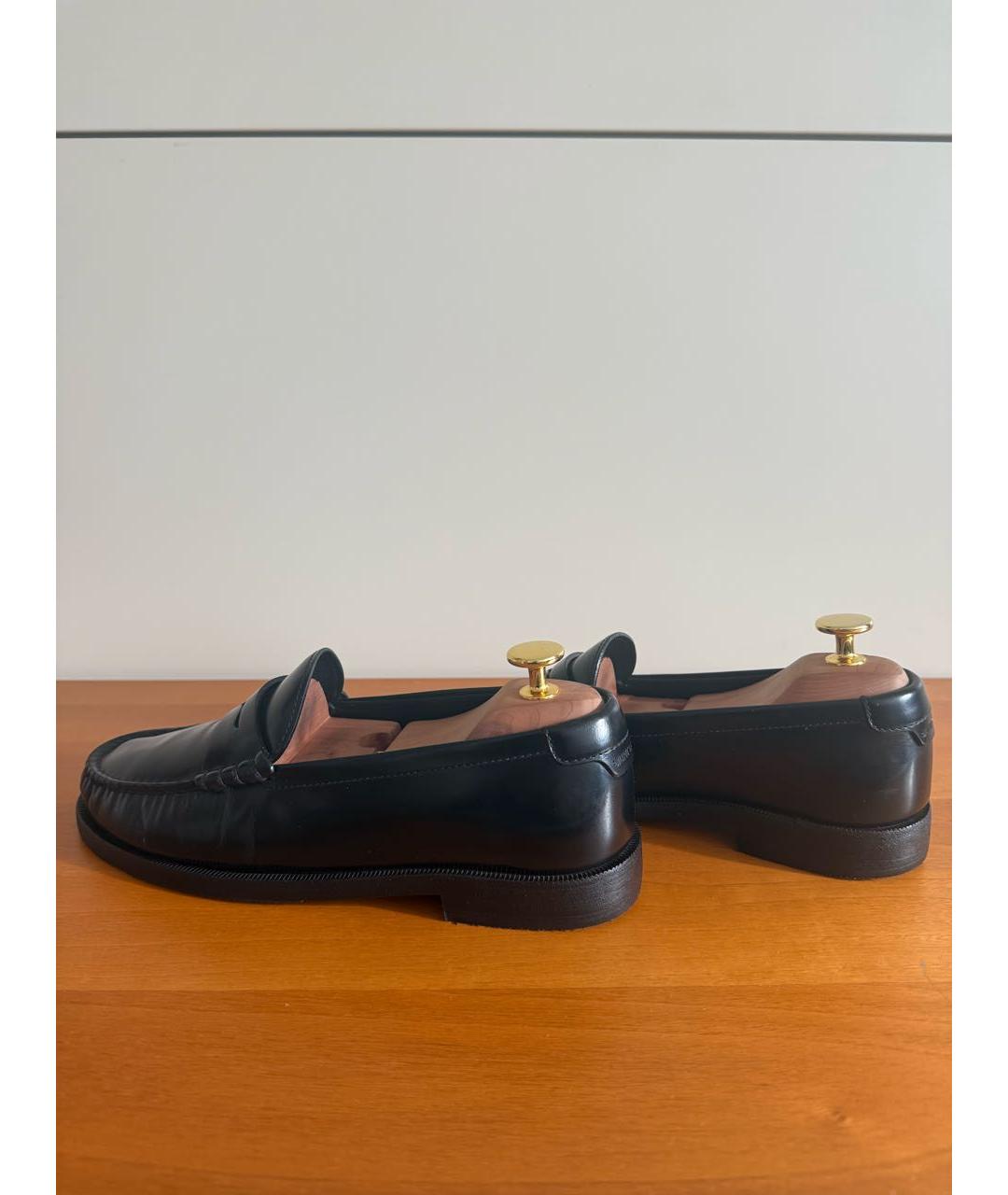 SAINT LAURENT Черные кожаные лоферы, фото 8