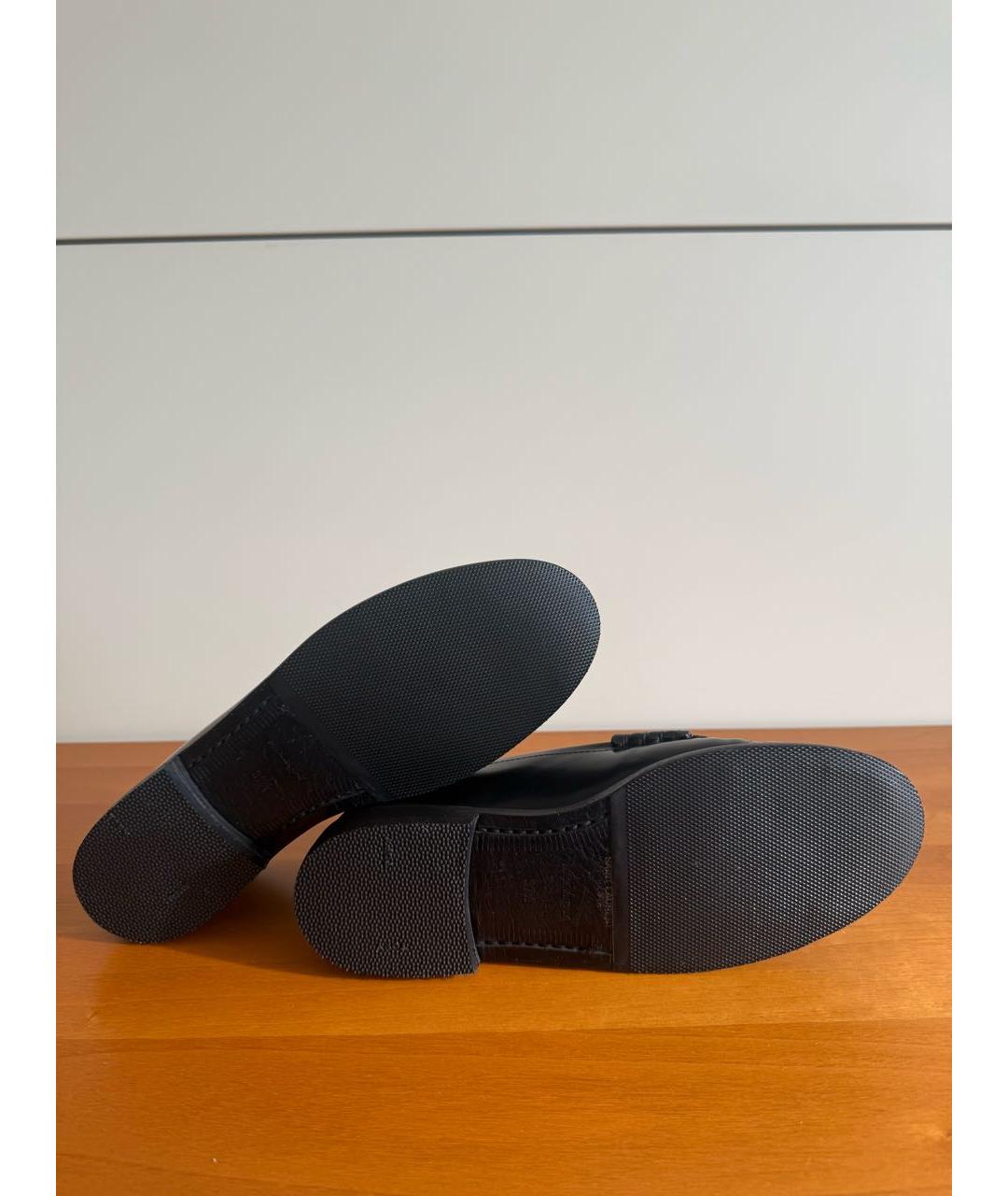 SAINT LAURENT Черные кожаные лоферы, фото 4