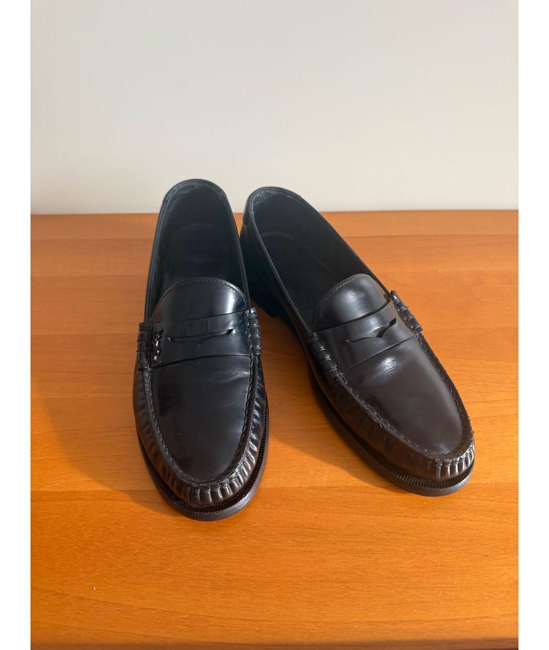 SAINT LAURENT Черные кожаные лоферы, фото 2