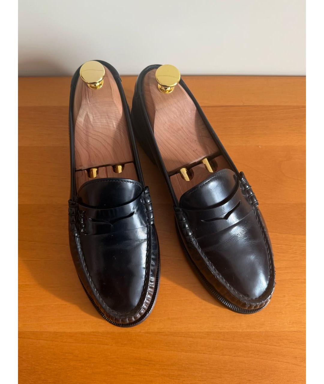 SAINT LAURENT Черные кожаные лоферы, фото 3