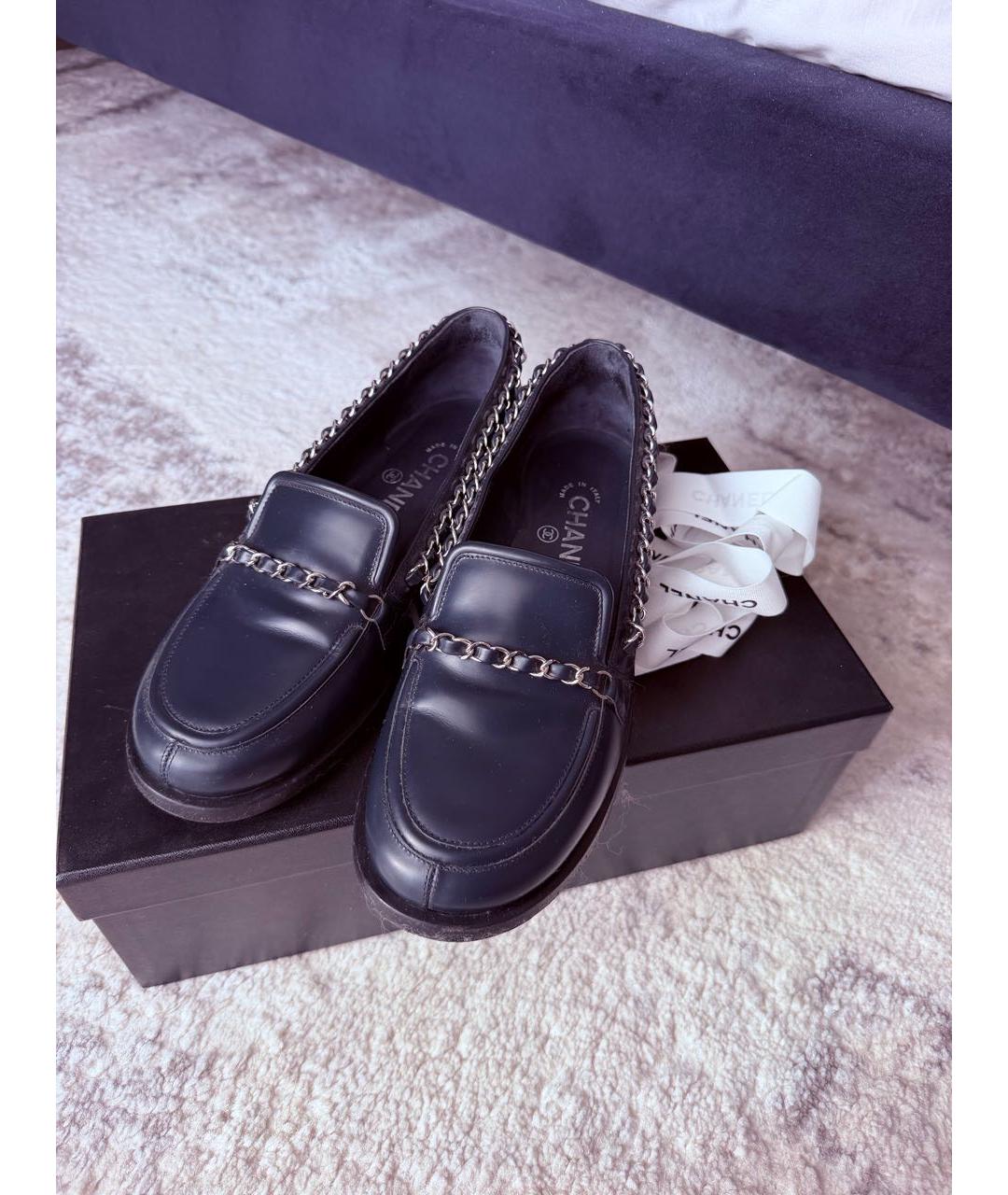 CHANEL Синие кожаные лоферы, фото 2