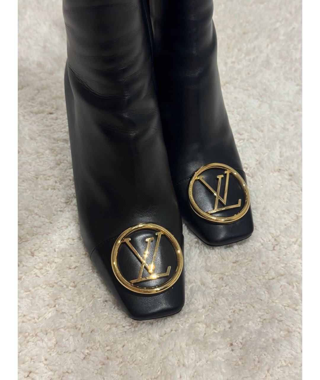 LOUIS VUITTON Черные кожаные сапоги, фото 3