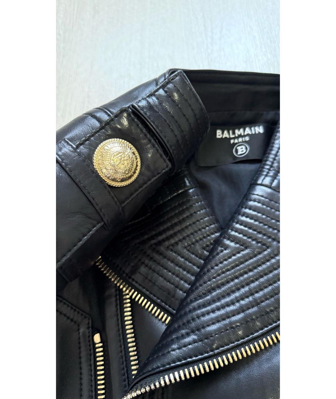 BALMAIN Черная кожаная куртка, фото 4