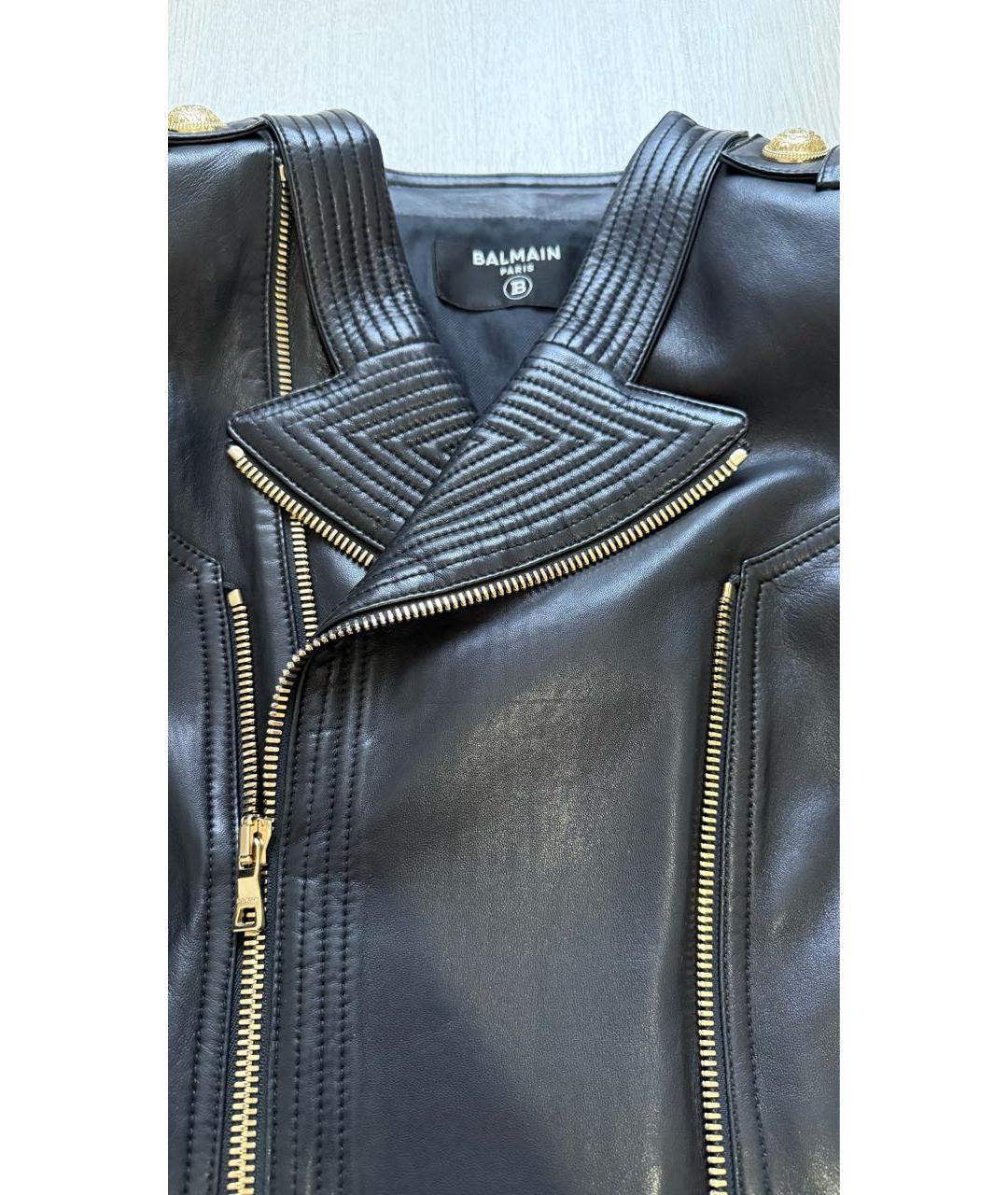BALMAIN Черная кожаная куртка, фото 3