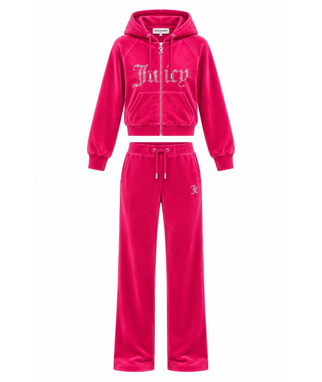JUICY COUTURE Фуксия велюровый спортивные костюмы, фото 1
