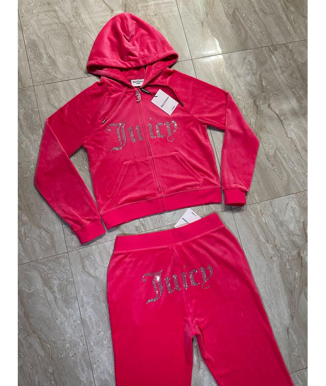JUICY COUTURE Фуксия велюровый спортивные костюмы, фото 4