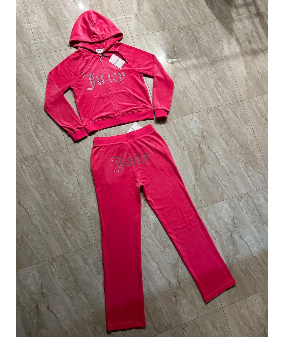 JUICY COUTURE Фуксия велюровый спортивные костюмы, фото 2