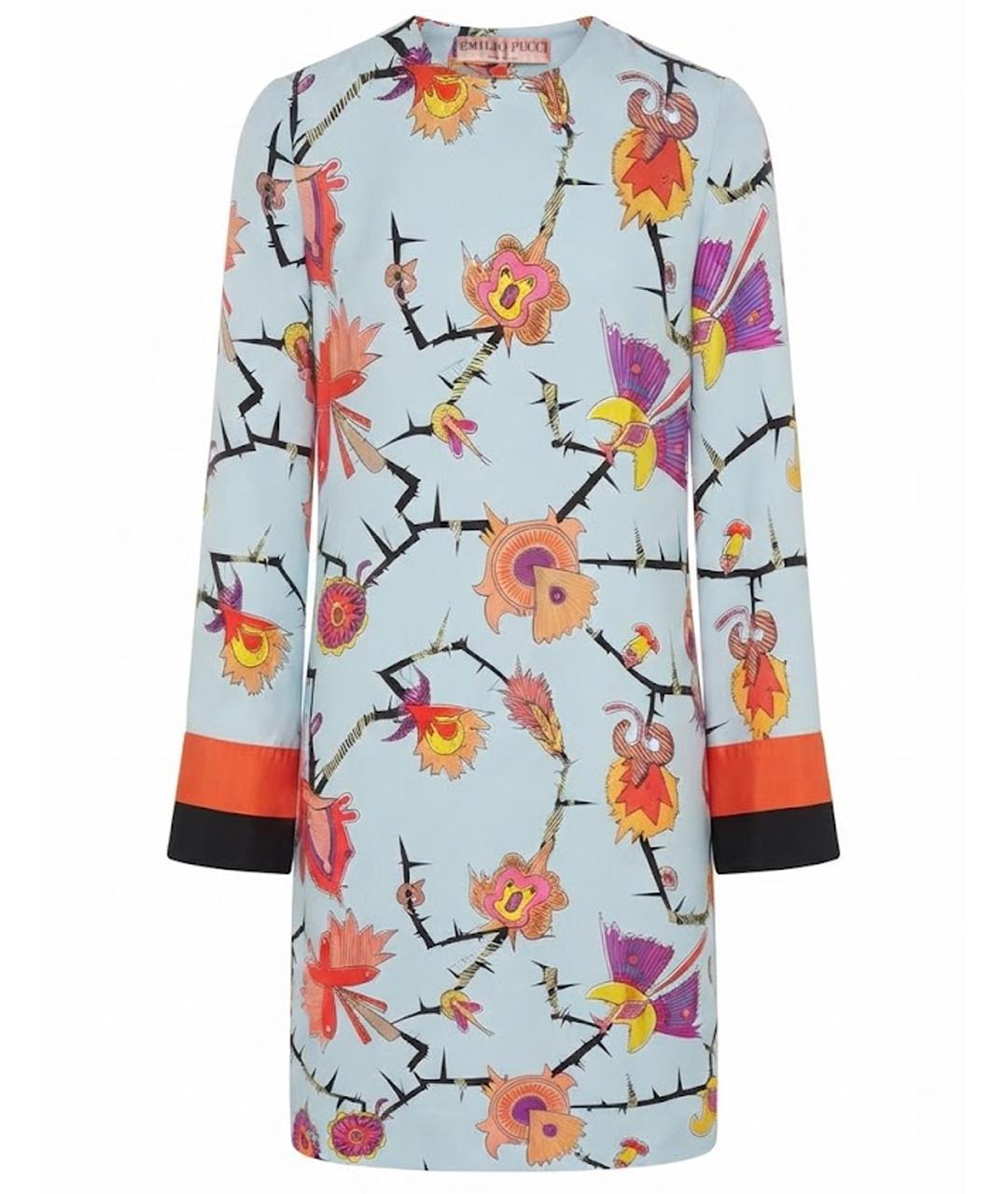 EMILIO PUCCI Голубое шелковое вечернее платье, фото 1