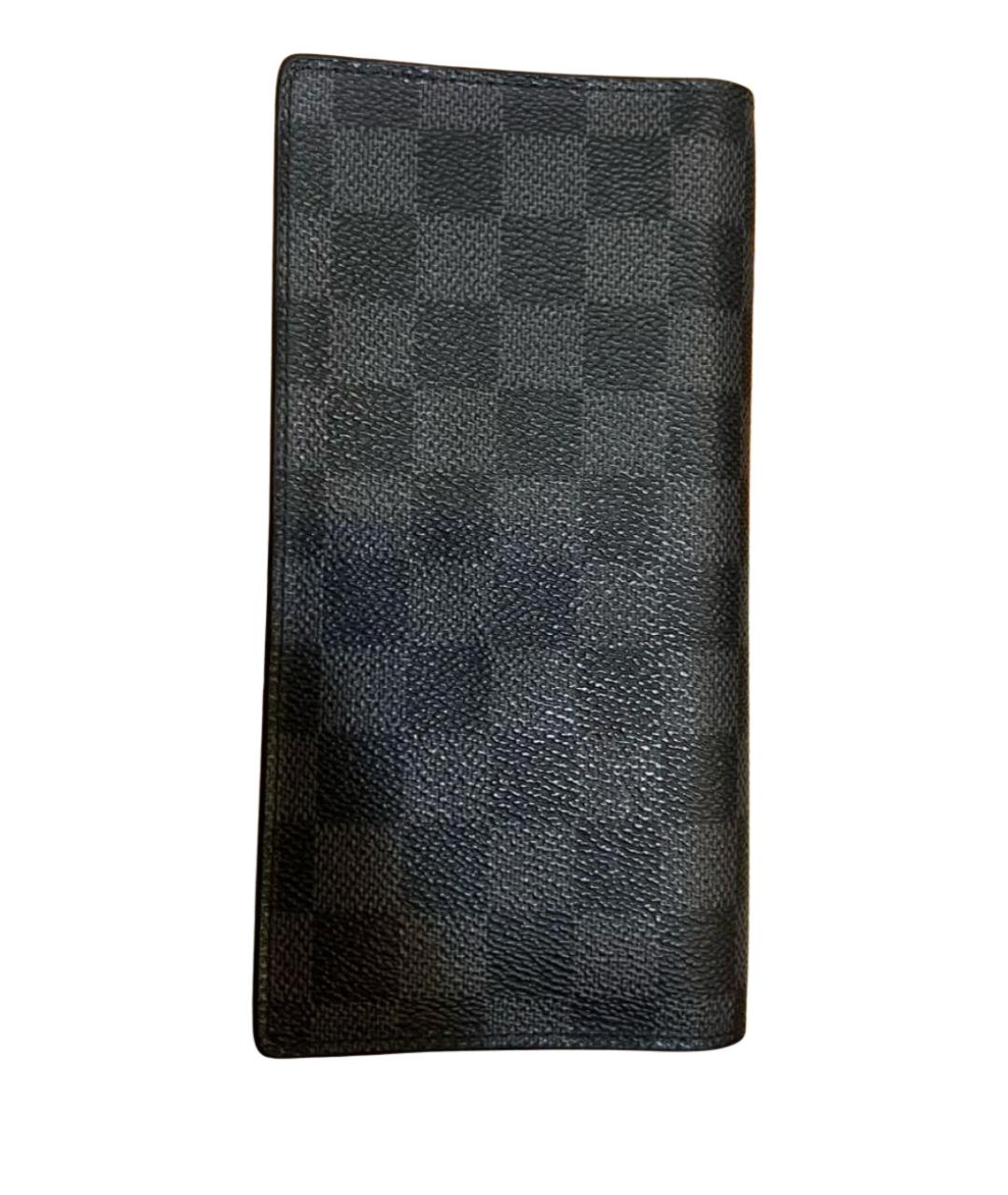 LOUIS VUITTON Черный кожаный кошелек, фото 1