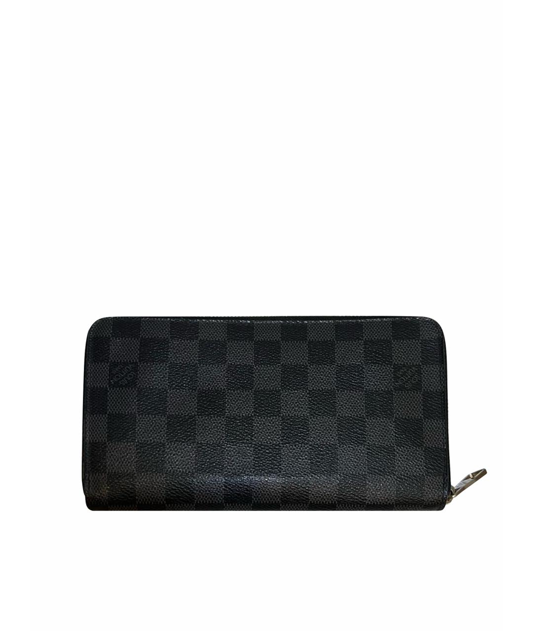 LOUIS VUITTON Черный кожаный кошелек, фото 1