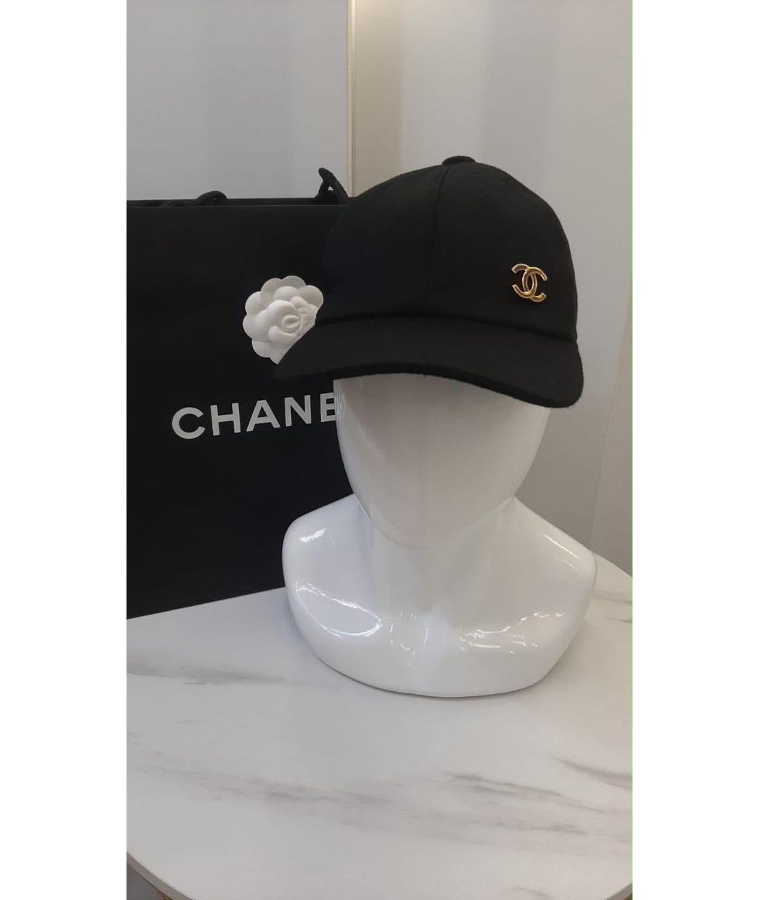 CHANEL Черная кашемировая кепка, фото 2