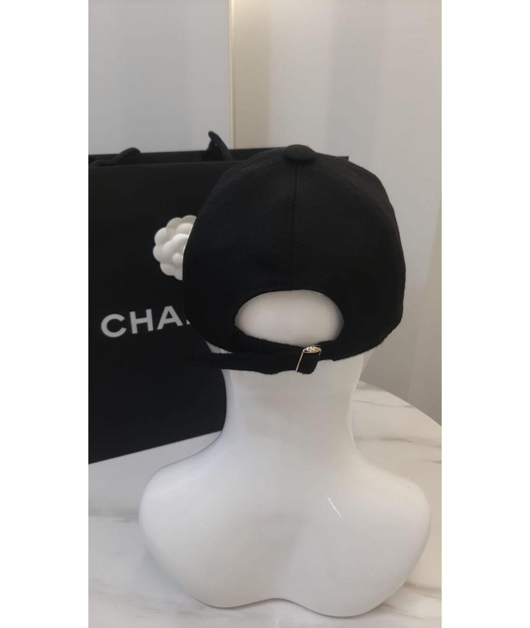 CHANEL Черная кашемировая кепка, фото 4